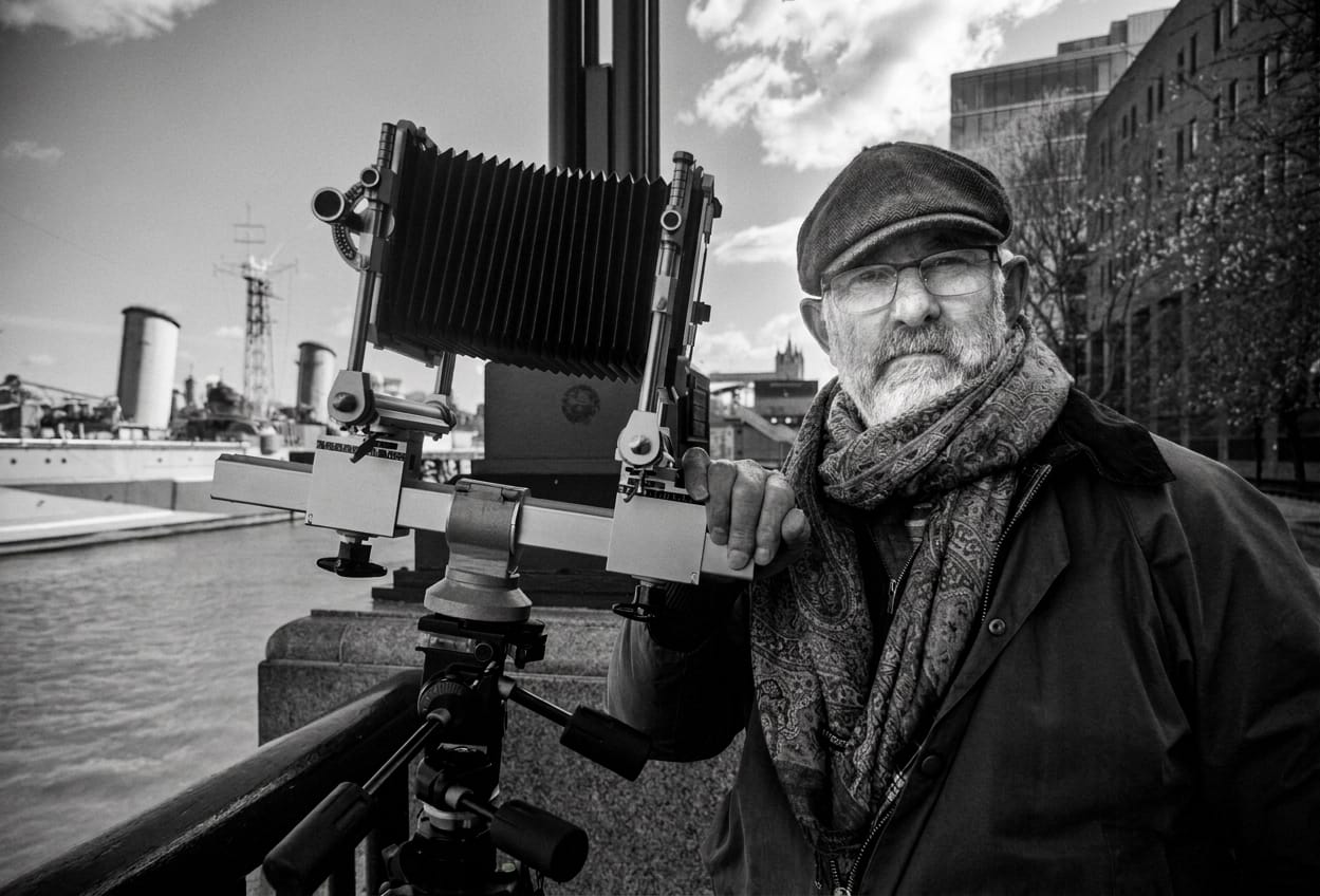 B&W image of retired photographer Giles Penfound